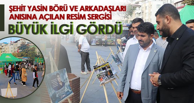 Şehit Yasin Börü ve arkadaşları anısına açılan resim sergisi büyük ilgi gördü