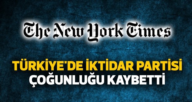 Türkiye'de iktidar partisi çoğunluğu kaybetti